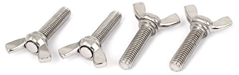 sourcing map 4 Pcs M8 x 30mm Gewinde 304 Edelstahl Flügelschraube Schraube Hardware Silberton de