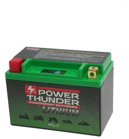 Batterie au lithium Power Thunder Lithium HJTX9-FP-I pour KTM LC4 Duke R 690 2013-2015 12 V (équivalent Yuasa YTX9-BS - YTR9-BS). Référence : PTL-7.