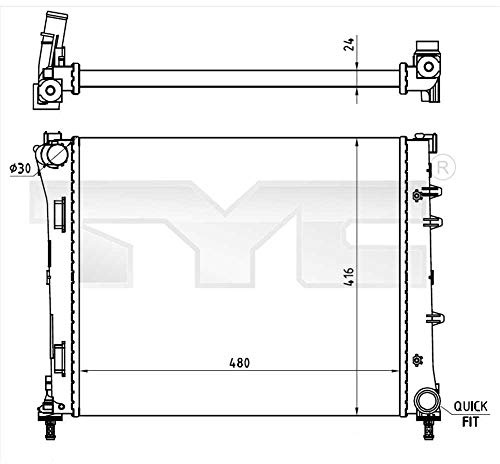 TYC Radiatore, Raffreddamento motore 709-0023-R