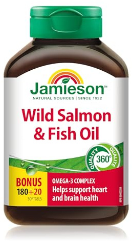 Jamieson Wild Salmon & Fish Oils Omega-3 Complex 1000 mg, 200 Soft-gels