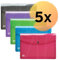 Oxford hawai Brieftaschen A4, aus Kunststoff, transparent, 5 Farben, 5er Pack