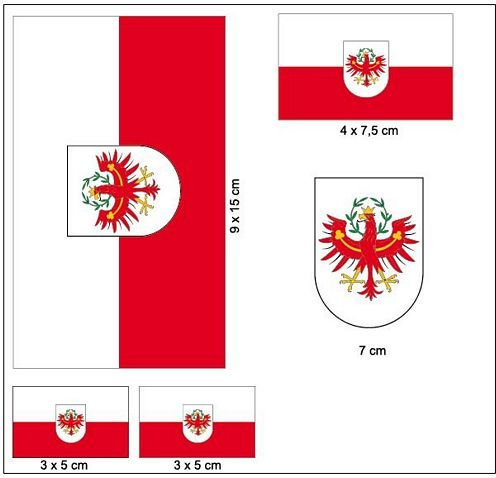Aufkleber Set Österreich - Tirol Fahne Flagge