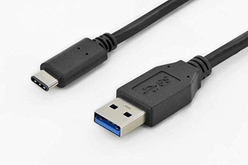 DIGITUS USB 3.0 Anschluss-Kabel - 1 m - Typ-C auf USB A - 2x Stecker - USB-Kabel - 3 A - 5 GBit/s - Schwarz