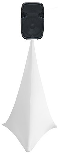 white spandex speaker tripod scrim / light stand cover 1 or 2 sides covered (2 sides covered)