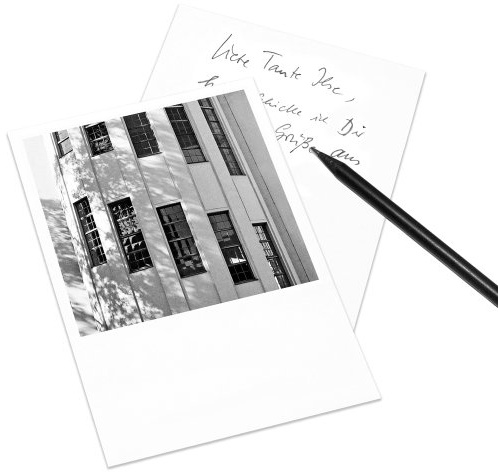 10er-Set Postkarte Weimar im Polaroid-Look - DIN A6 Hochformat - Motiv: Bauhaus-Universität