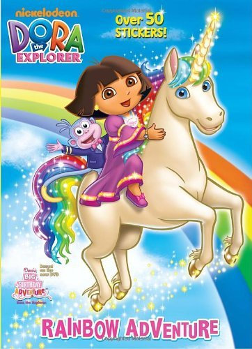 Rainbow Adventure (Dora the Explorer) (Super Color with Stickers) by Golden Books (2010-08-10)