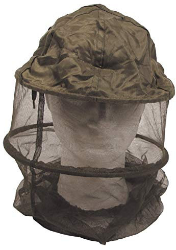 MFH Moskito Kopfnetz, Stoffeinsatz, oliv, mit Metallring