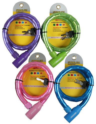 Panzerschloss Stahlex Fahrradschloss Panzerkabelschloss mit Schlüssel (Grün)