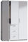 Habitdesign Armario Tres Puertas Y Tres Cajones, Acabado En Color Blanco Brillo, Medidas: 117 Cm (Ancho) X 203 Cm (Alto) X 52 Cm (Fondo)