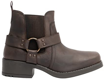 Gringos Mens Low Harley Gusset Harness Leather Boots (8 UK) (Brown)