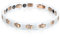 JewelryWe Schmuck Damen Armband, Lieben Freundschaftsarmband, I Rechteckig Link Magnet Charm, Zirkonia Diamant Edelstahl Keramik, Rose Gold Weiss