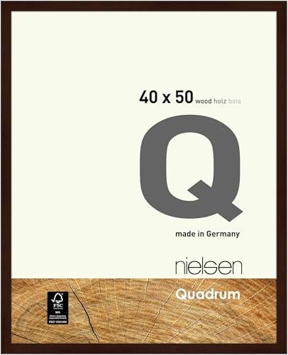 nielsen Bilderrahmen, 40 x 50 cm, Holz, Wengé, Posterrahmen zum Aufhängen im Hoch- & Querformat, Echtglas, Quadrum