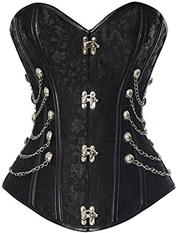 jutrisujo Corsage Steampunk Korsett Corset Busiter Vollbrust Steam Punk Stahl Ohne Knochen Taillenformer Burlesque Top