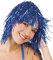 Folienperücke in blau Perücke Fasching