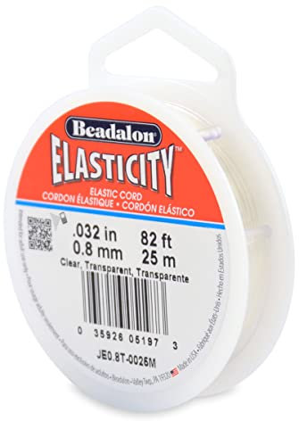 Beadalon Elastcity elastischer Faden, 0,8 mm, 25 m, durchsichtig
