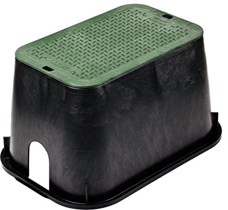 NDS D1000-SG 25.4 cm X 38.1 cm Rechteckige Ventilbox und Abdeckung 25,4 cm Höhe Bewässerungsregelventil Schriftzug Black Box Green Cover Schwarz/Grün