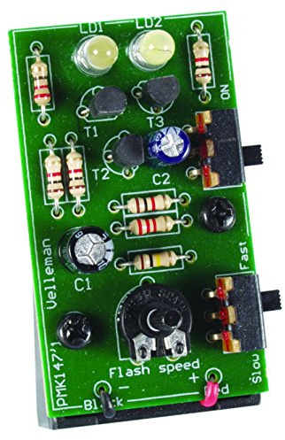 VS-ELECTRONIC - 840280 Velleman LED-Strobo mit 2 weißen LEDs, Mini-Kit MK147