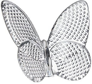 Baccarat Papillon porte-bonheur transparent en diamant.