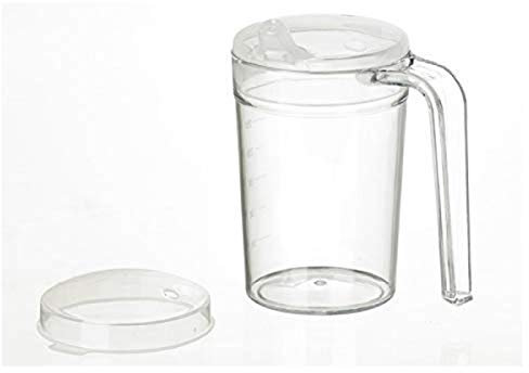 HOMECRAFT Shatterproof Beaker for Elderly & Adults Clear Mug with Lid – 400ml – Lightweight, Non-Spill Drinking Cup for Weak Grip – Daily Living Aid, Ideal Sippy Cup Alternative