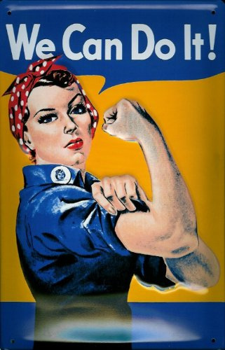 Buddel-Bini Versand Blechschild Nostalgieschild We can do it! Starke Frau