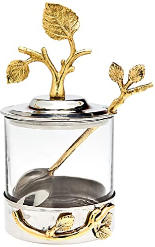 LEAF JAM JAR WITH SPOON