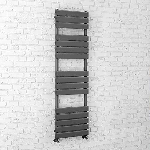 iBathUK Towel Radiator Rail, Flat Panel Towel Warmer, Column Designer Wall Mounted Heated Towel Rail for Bathroom- 1600x450mm, Anthracite