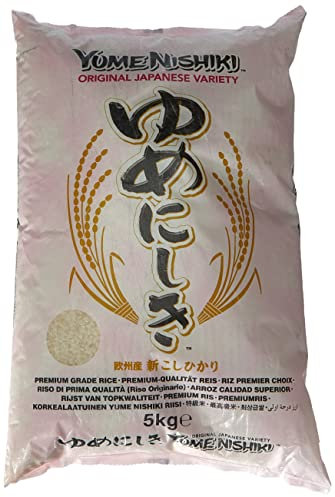 YUME NISHIKI - Sushi Reis 5kg - Original nach Japanischer Art - Premium Koshihikari Kurzkornreis - Short Grain - Feinster Rundkornreis - Traditionell & Lecker