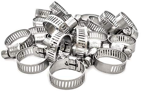 Pisces 20 Pack - 10-16mm Stainless Jubilee Clips to Fit 12.5mm Hose