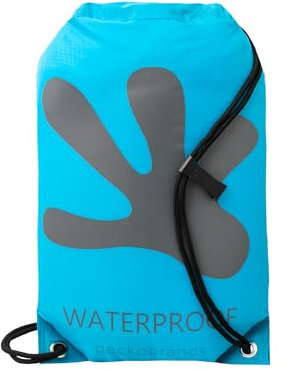 geckobrands Unisex Traveling Turnbeutel mit Kordelzug, Neonblau/Grau, 10L US
