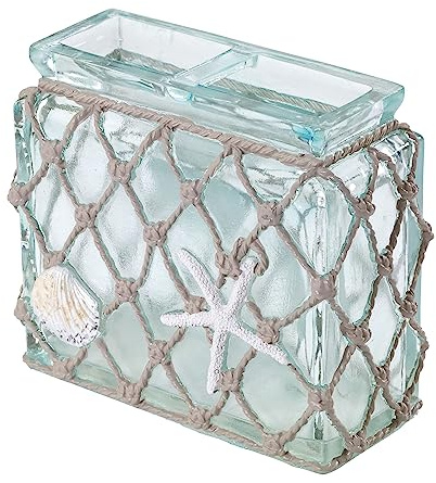 Avanti Linens - Toothbrush Holder, Resin Bathroom Accessories, Beach Inspired Bathroom Decor (Seaglass Collection)