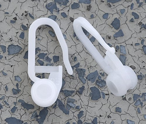 Gardinenröllchen Innenlaufrollen mit Faltenhaken, Gardinenrollen Kunststoff Weiß 50er Packung