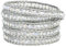 KELITCH Grau Leder 5 Wicklen Armband Kristall Perlen Armband Neu Schmuck (Weiß)