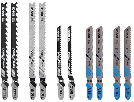 Bosch T5002 10-Piece Assorted T-Shank Jig Saw Blade Set