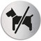 Cartello - Vietato l'ingresso ai cani | Targhette Targa acciaio inox Ø 75 mm autoadesivo | Ofform Design Originale No.39065