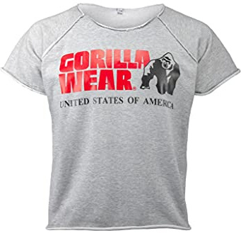 GORILLA WEAR Men's Classic Work Out Top T shirt, Gray, M UK
