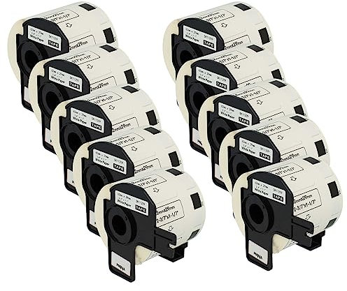 vhbw 10x Etiketten-Rolle mit Halter 62mm x 29mm (800 Etiketten) kompatibel mit Brother PT QL-1050, QL1050N, QL-1060 Etiketten-Drucker