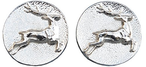 Manschettenknopfe Hirsch Springen, Handgegossen, von William Sturt aus Deutsche Zinn (Pewter)