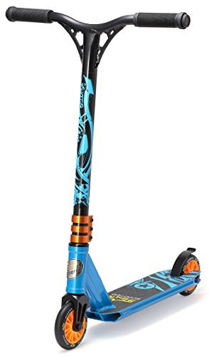 STAR SCOOTER Pro Sport Freestyle Stunt Scooter Kickscooter Roller Mini für Kinder ab 5 Jahre | 110mm Einsteiger/Fortgeschritten Stuntscooter Alu HIC Kompression | Blau