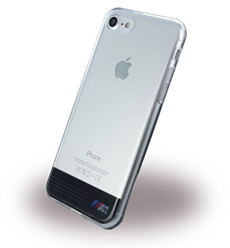 BMW BMHCP7TRGPBK Schutzhülle für Apple iPhone 7 klar/Silber Stripes schwarz