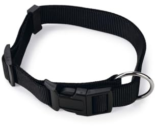 Karlie Art Sportiv Basic, Hundehalsbänder, Nylon, Schwarz, 1x20-35 cm