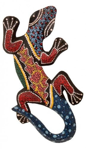 Woru Deko-Gekko FIRE FLAMES, Holz, Wandschmuck, wahlweise verschiedene Größen, von Klein bis Groß, Wand-Deko, (30 cm)