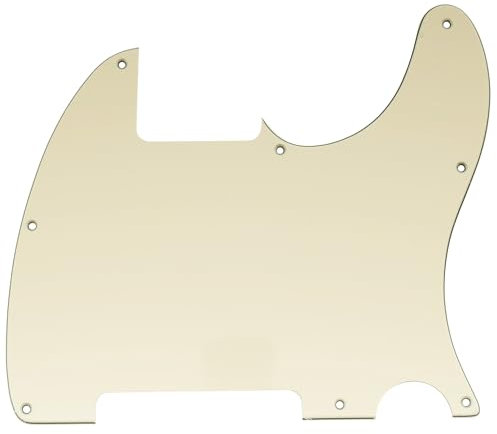 Musiclily 8 Löcher Schlagbrett Pickguard für Fender USA/Mexican Telecaster Esquire E-Gitarre,3 lagig Crème