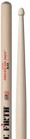 Vic FIrth - American Jazz® Drumsticks AJ2 - American Hickory - Tear Drop Wood Tip