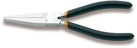 Beta 1008 160 - Pinze a becchi piatti lunghi zigrinati manici ricoperti con 2 strati di PVC antiscivolo