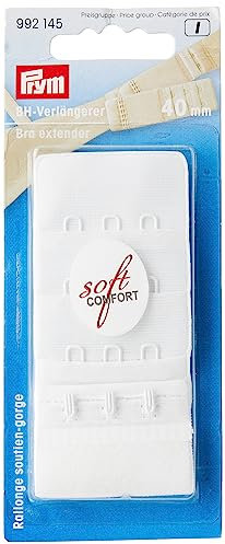 Prym Soft Comfort Bra Extender, White, 40 mm 3 x 3 Hooks