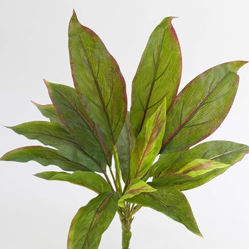 artplants.de Deko Cordyline Valda, 20 Blätter, grün-rot, Ø 25cm, 30cm - Kunstpflanze - Künstlicher Busch