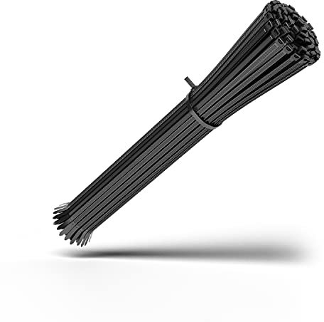 HeiKab 100 Kabelbinder 370 x 4,8 mm - UV-Beständig - Mindestzugfestigkeit 220 N / 22,4 kg - Schwarz -