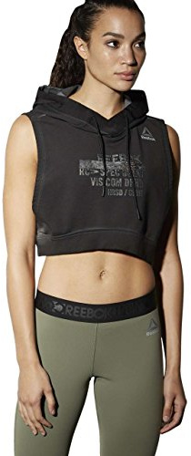 Reebok Women Combat Glory Hoody Sweater - Black/Negro, Large