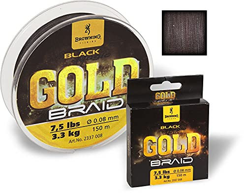 Browning Ø0,08mm Black Magic Gold Braid 150m 3,3kg,7,5lbs schwarz, 0,08 mm