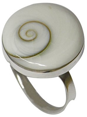Chic-Net Shivaauge Silberringe rund eingefasst 17 mm Ringe 925er Sterling Silber Shiva Auge Eye Damen Schmuck